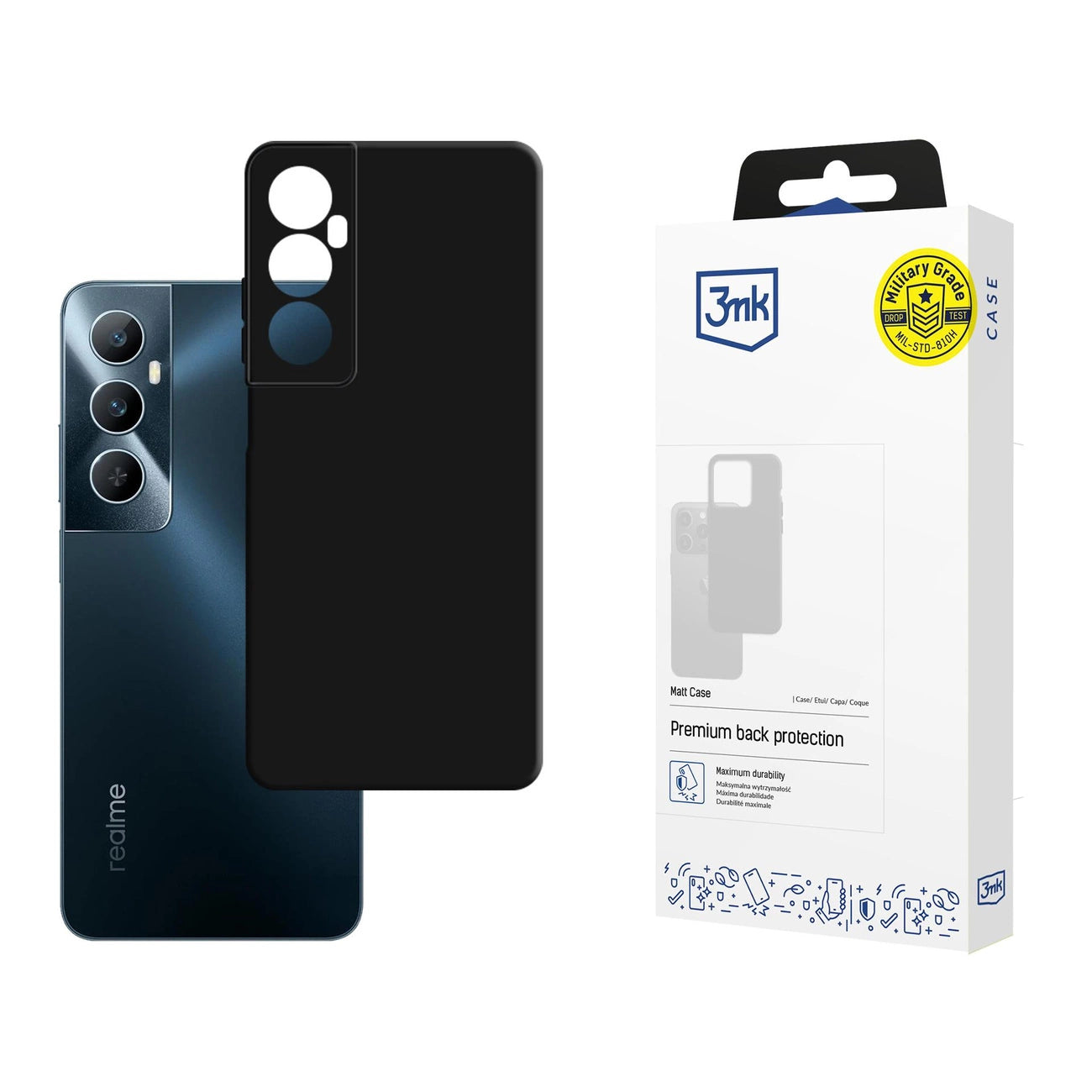 3mk Matt Case for Realme C65 - Black_0