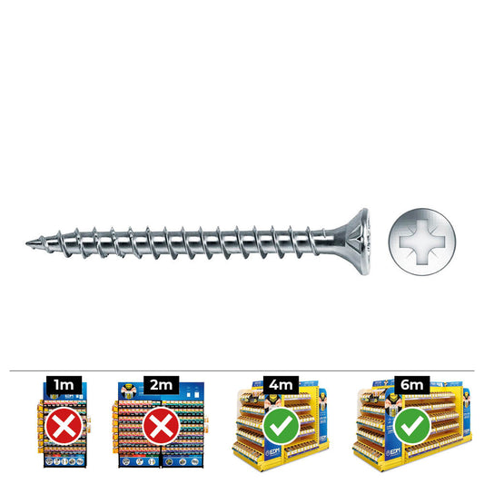 Caixa 100 uni. parafuso para madeira escariador pozi din/ref vlox 5x80 zinc. + lubr. celo_0