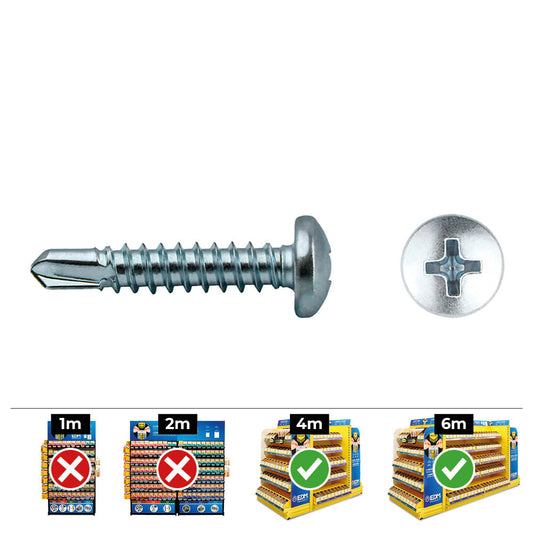 Caixa 200 unid. ponta broca cabeÃ§a de queijo (rosca da placa) philips din/ref 7504n Ã¸4,8x63mm zincado celo_0