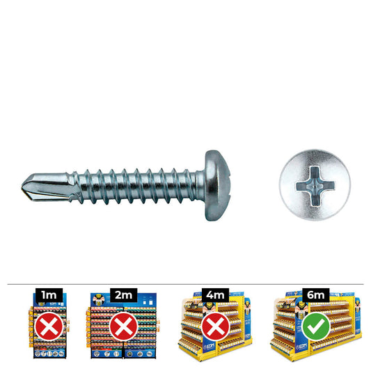 Caixa 500 unid. ponta broca cabeÃ§a de queijo (rosca da placa) philips din/ref 7504n Ã¸3,9x13mm zincado celo_0