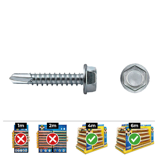 Caixa 250 unid. ponta broca hexagonal din/ref 7504k Ã¸4,2x25mm zincado celo_0