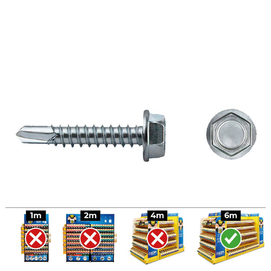 Caixa 250 unid. ponta broca hexagonal din/ref 7504k Ã¸6,3x19mm zincado celo_0