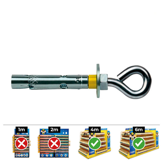 Caixa 100 un fixaÃ§Ã£o dynabolt aro Ã¸8x45mm zincado celo_0