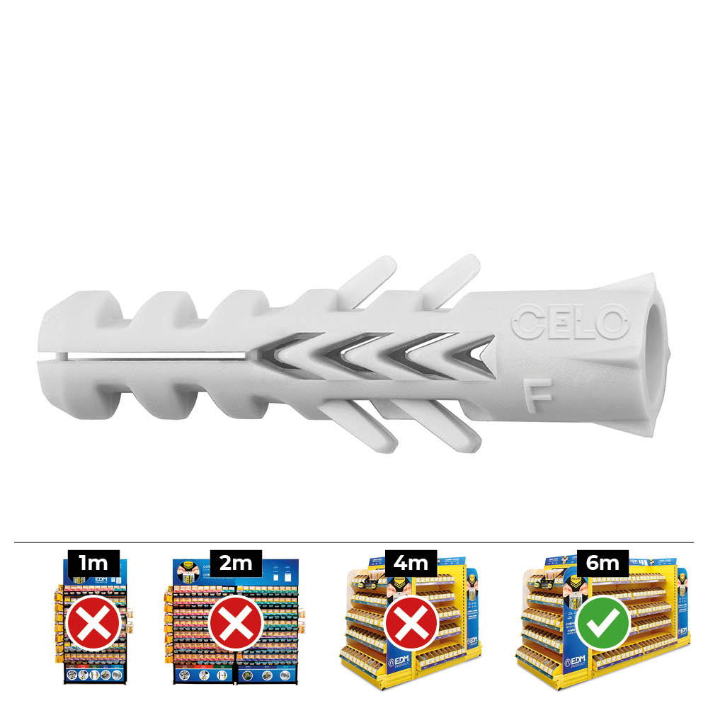 Caixa 25 unid. bucha nylon duplo anti-giro din/ref f Ã¸12mm celo_0