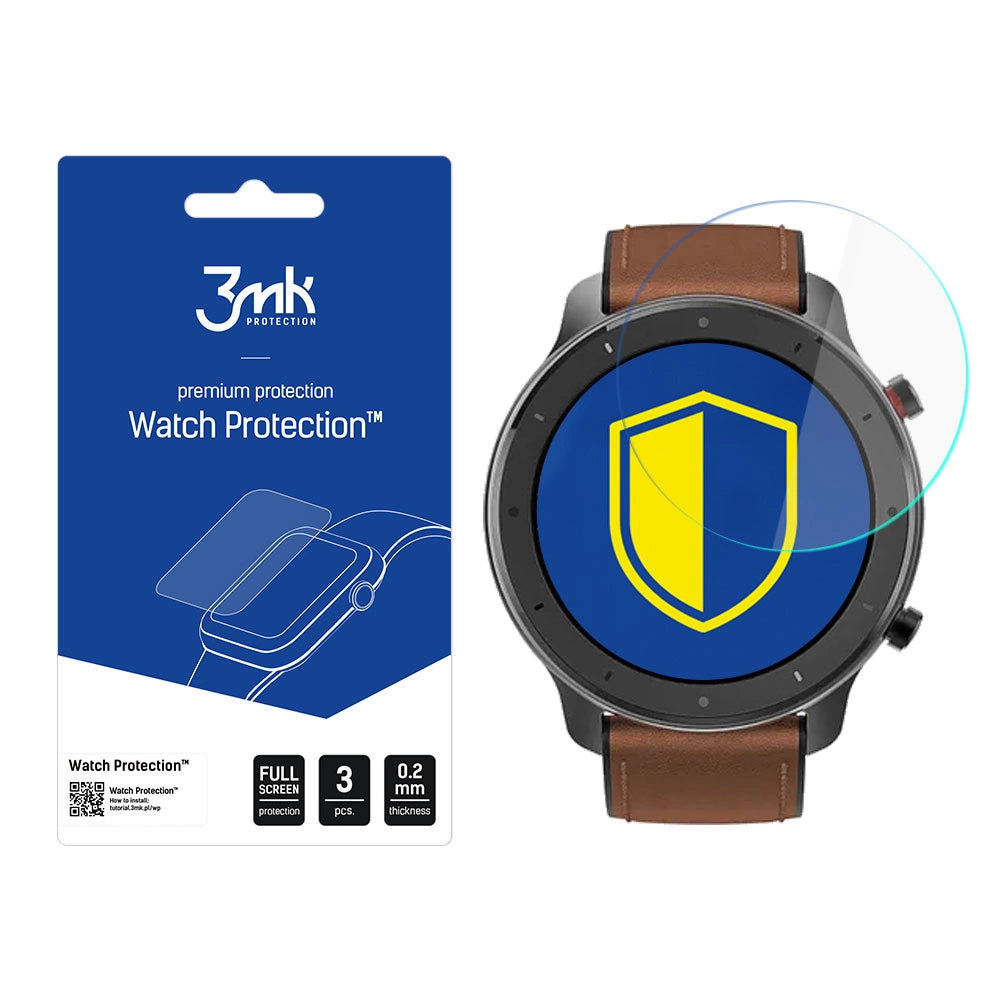 3mk Watch Protection™ v. FlexibleGlass hybrid glass on Xiaomi Amazfit GTR 47 mm_0