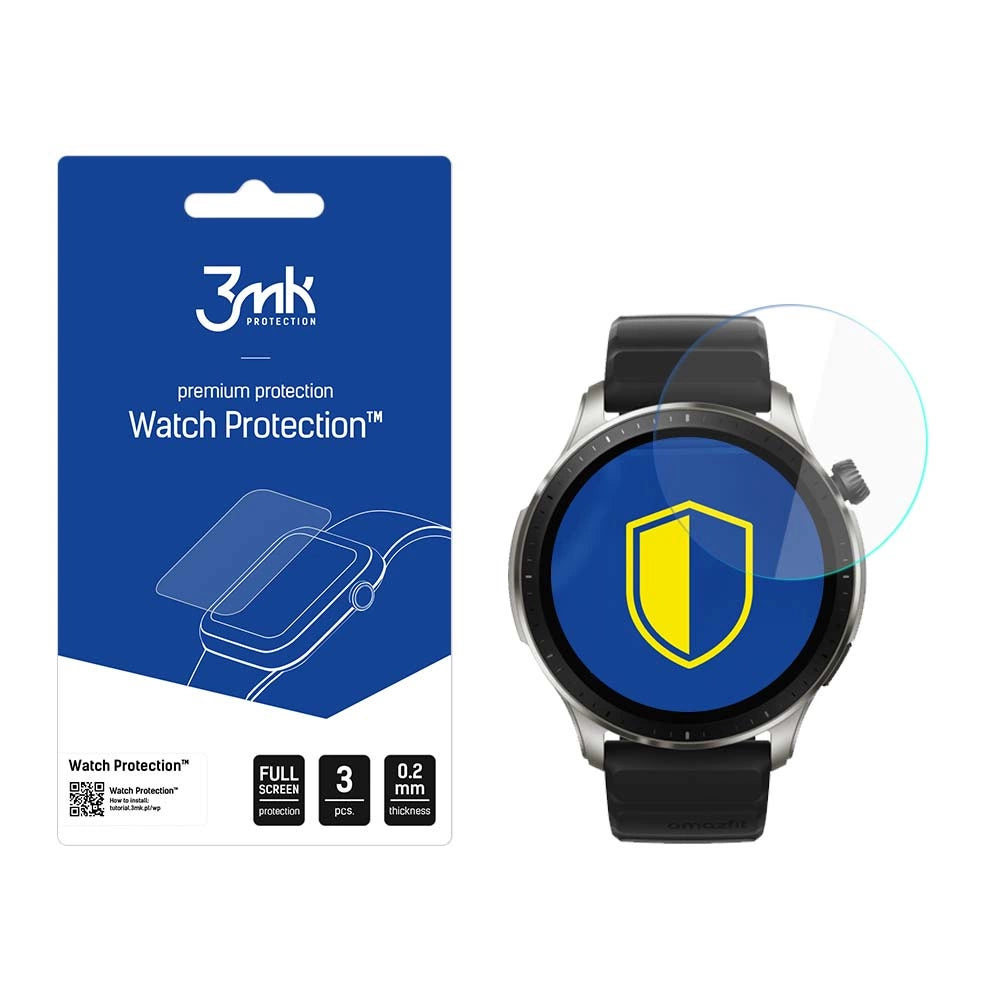 3mk Watch Protection™ v. FlexibleGlass hybrid glass on Amazfit GTR 4 46 mm_0