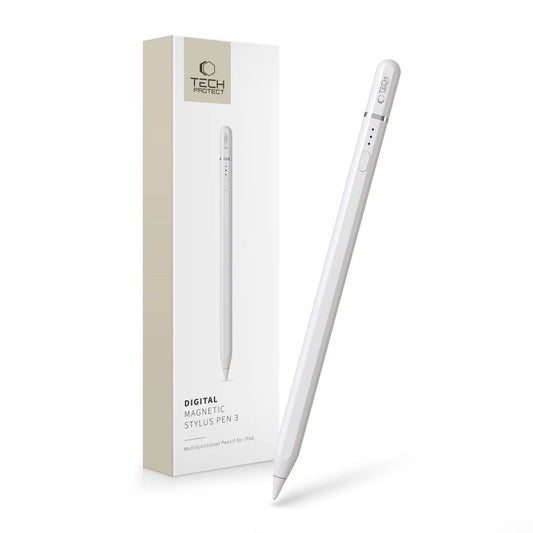 Tech-Protect Digital Magnetic Stylus Pen 3 Magnetic for iPad Tablet - White_0