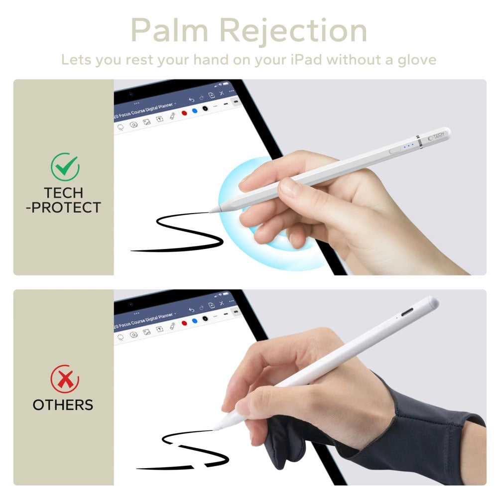 Tech-Protect Digital Magnetic Stylus Pen 3 Magnetic for iPad Tablet - White_7