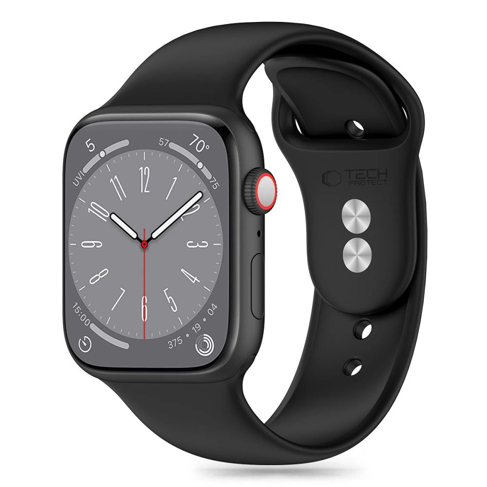 Tech-Protect Silicone Strap for Apple Watch 4 / 5 / 6 / 7 / 8 / 9 / SE / Ultra 1 / 2 (42 / 44 / 45 / 49 mm) - Black_0