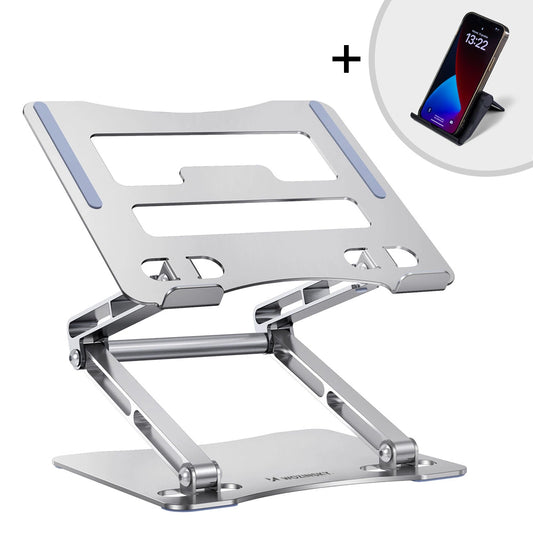 Laptop stand Wozinsky WRS-CPY75DSS aluminum + Free! smartphone stand - silver_0