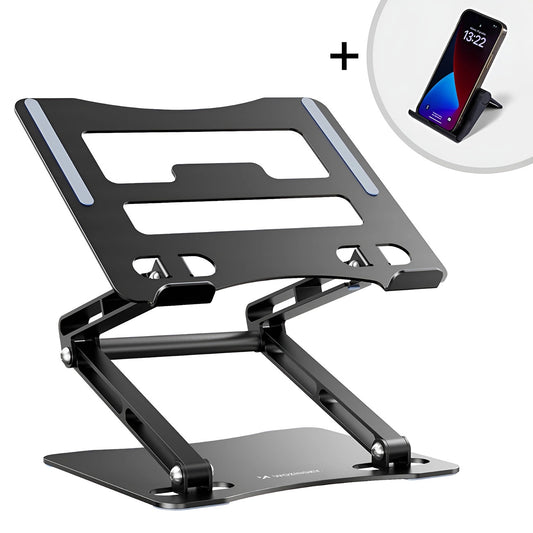 Laptop stand Wozinsky WRS-CPY75DSB aluminum + Free! smartphone stand - black_0