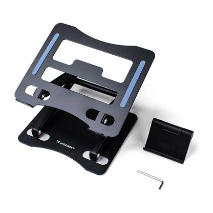 Laptop stand Wozinsky WRS-CPY75DSB aluminum + Free! smartphone stand - black_1