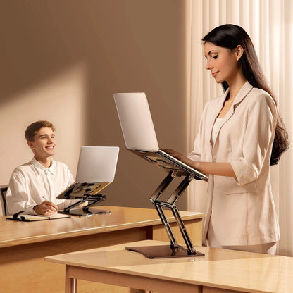 Laptop stand Wozinsky WRS-CPY75DSB aluminum + Free! smartphone stand - black_5