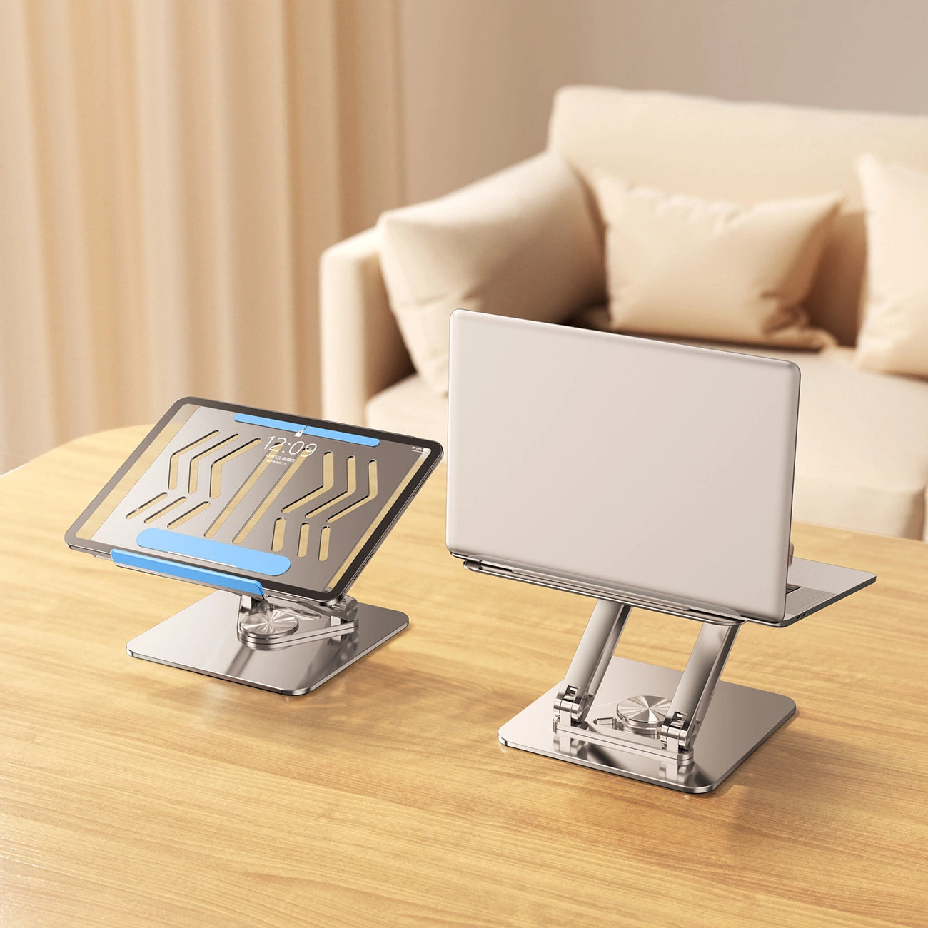 Laptop stand Wozinsky WRS-CPY84SS aluminum + Free! smartphone stand - silver_10