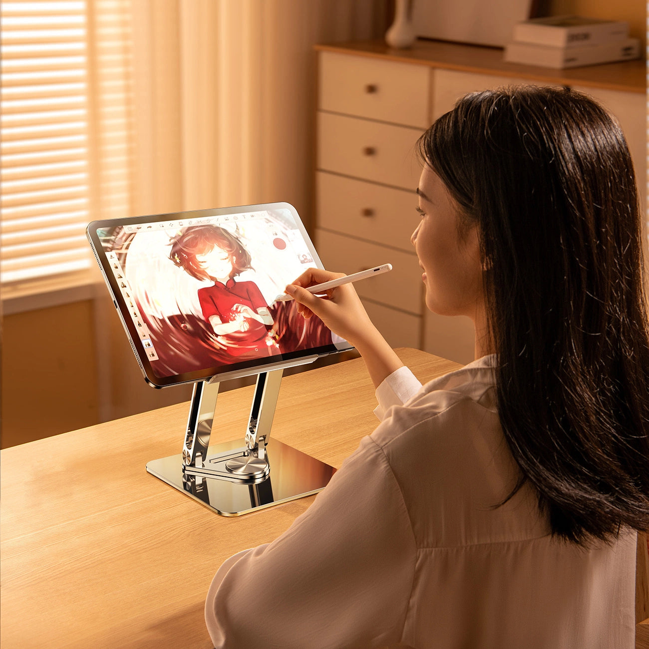 Laptop stand Wozinsky WRS-CPY84SS aluminum + Free! smartphone stand - silver_9