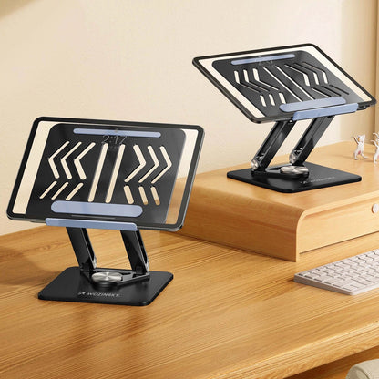 Laptop stand Wozinsky WRS-CPY84SB 360 aluminum + Free! smartphone stand - black_6