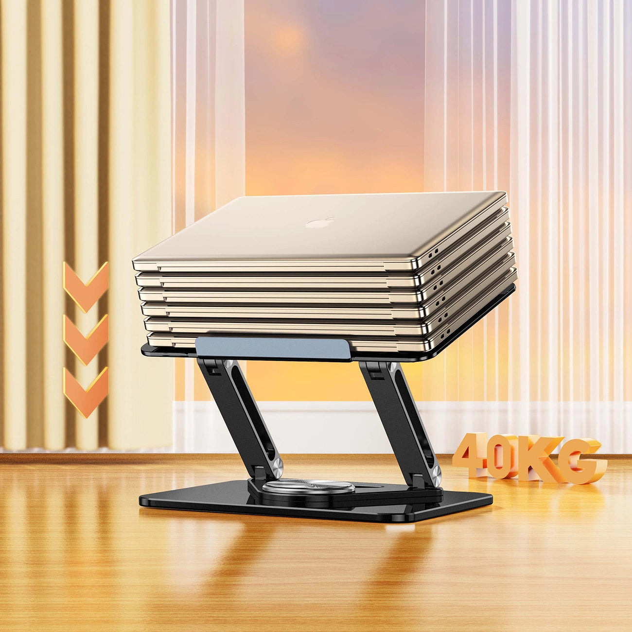 Laptop stand Wozinsky WRS-CPY84SB 360 aluminum + Free! smartphone stand - black_4