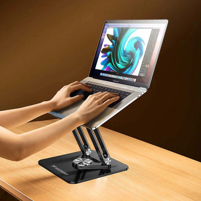 Laptop stand Wozinsky WRS-CPY84SB 360 aluminum + Free! smartphone stand - black_9