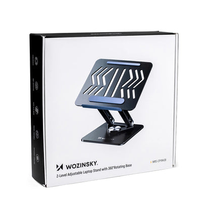 Laptop stand Wozinsky WRS-CPY84SB 360 aluminum + Free! smartphone stand - black_1
