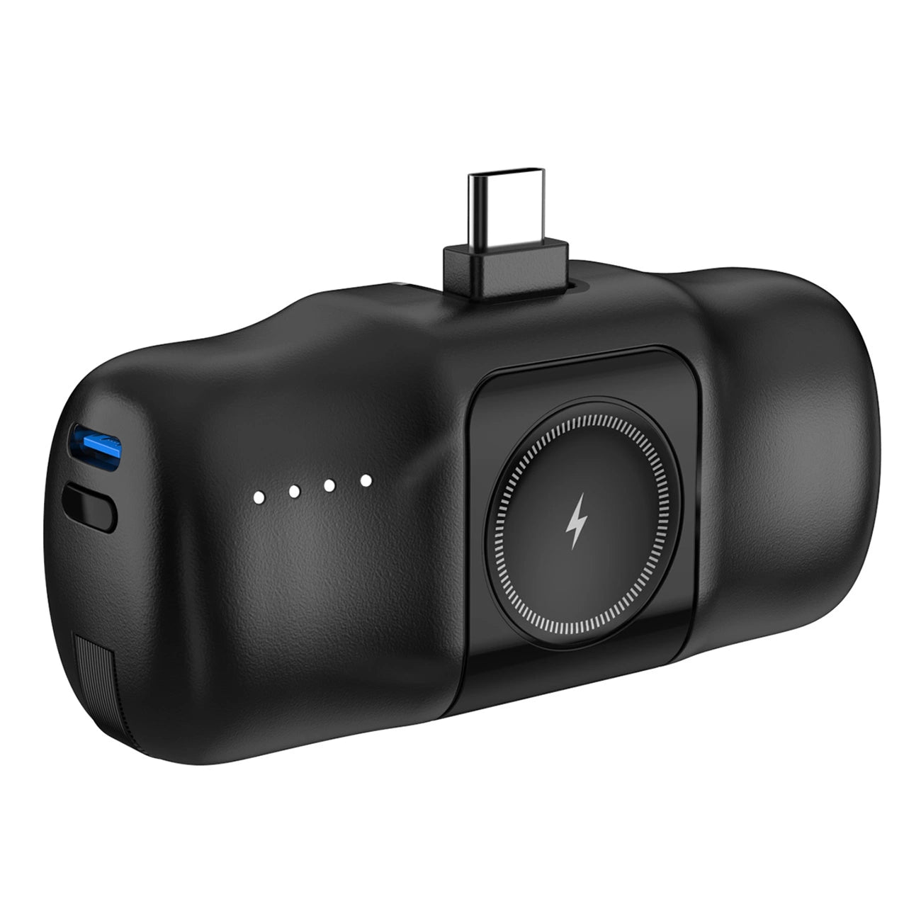 Wozinsky WF16-YCS 5000mAh 15W USB-C Mini Power Bank with Built-in USB-C Cable and Apple Watch Charger - Black_4