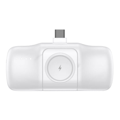 Wozinsky WF16-YCS 5000mAh 15W USB-C Mini Power Bank with Built-in USB-C Cable and Apple Watch Charger - White_1