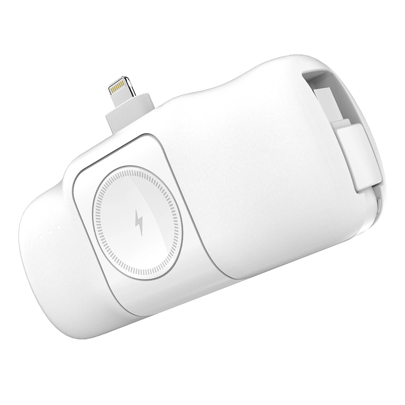 Wozinsky WF16-YLS 5000mAh 15W Lightning Mini Power Bank with Built-in USB-C Cable and Apple Watch Charger - White_1