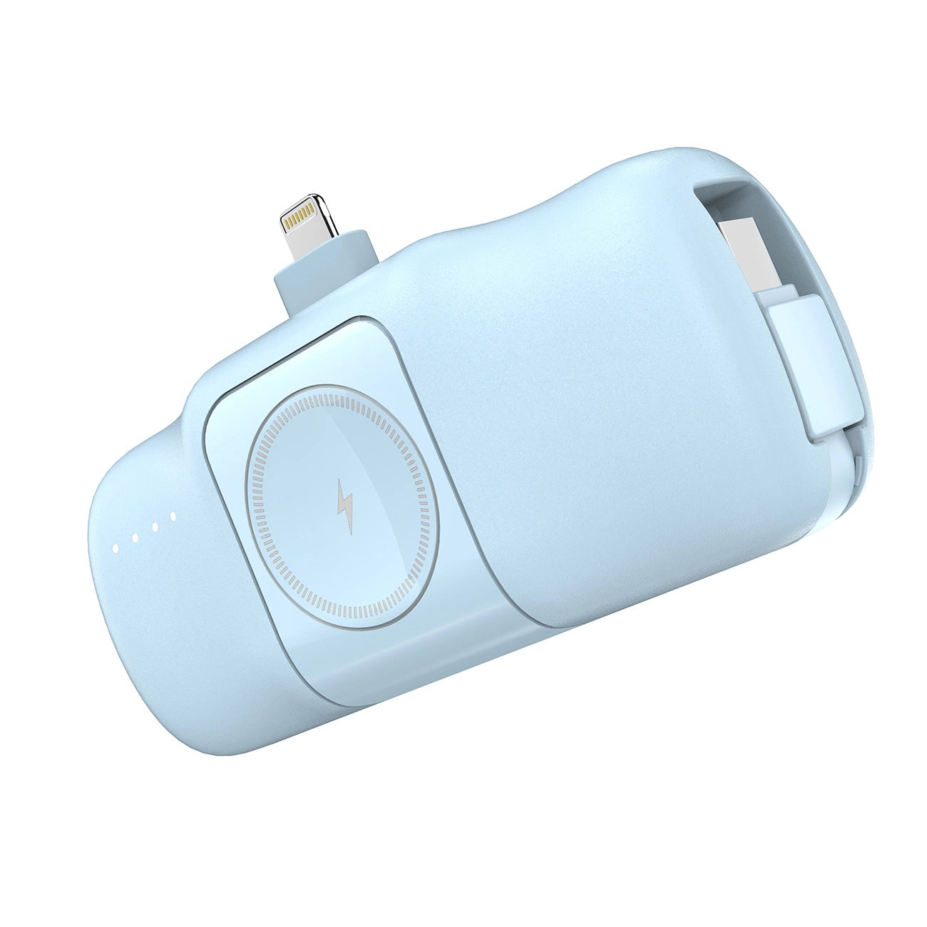 Wozinsky WF16-YLS 5000mAh 15W Lightning Mini Power Bank with Built-in USB-C Cable and Apple Watch Charger - Blue_1