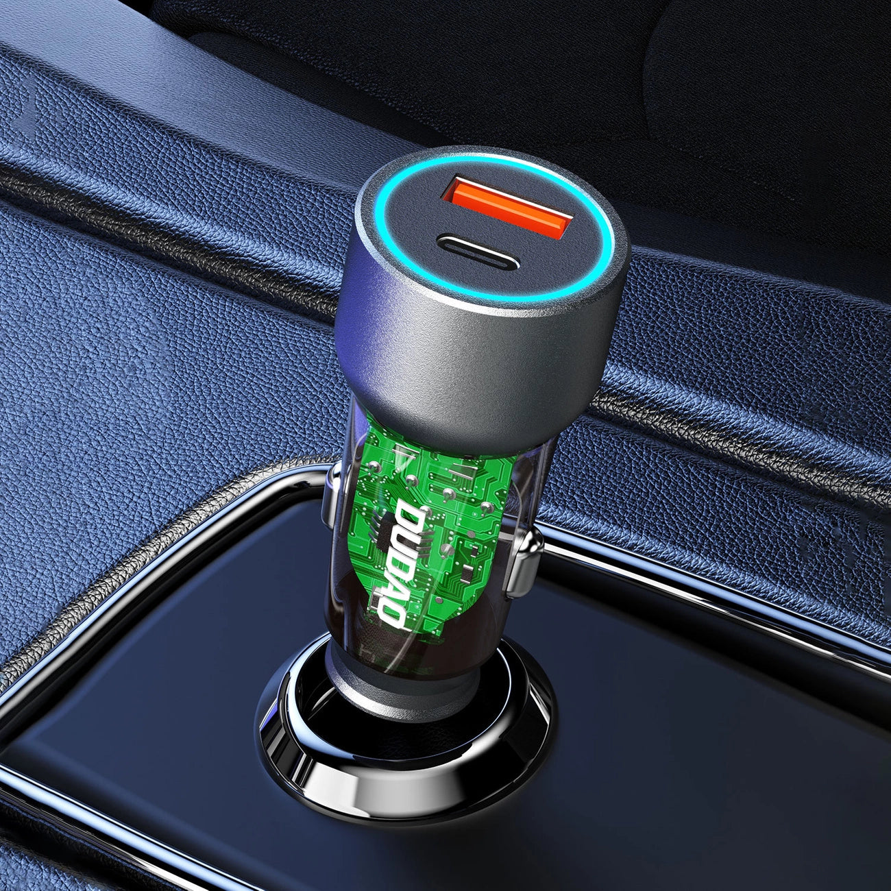 Dudao R4T 30W USB-A / USB-C Car Charger - Gray_1
