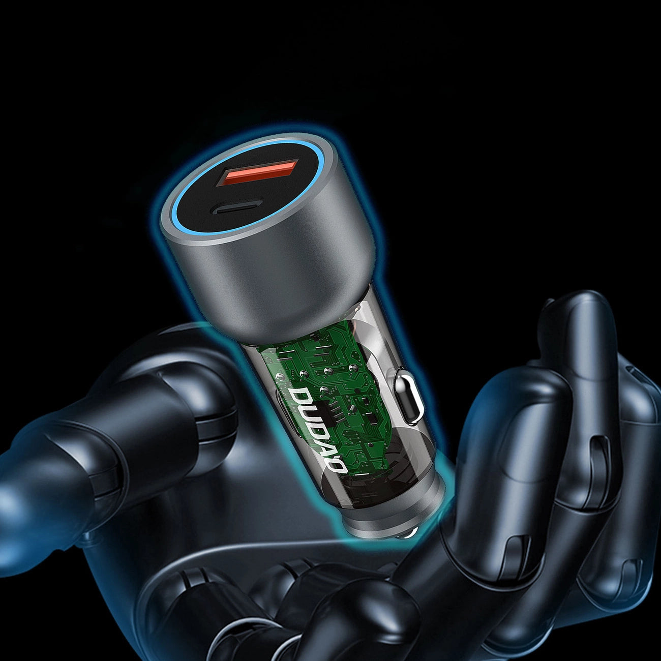 Dudao R4T 30W USB-A / USB-C Car Charger - Gray_2