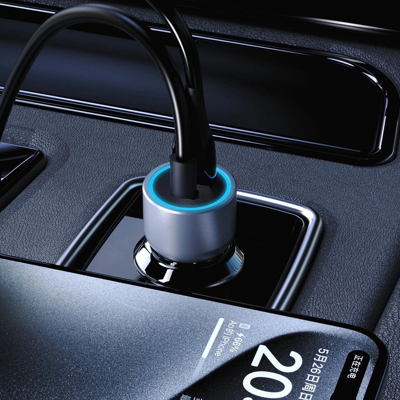Dudao R4T 30W USB-A / USB-C Car Charger - Gray_5