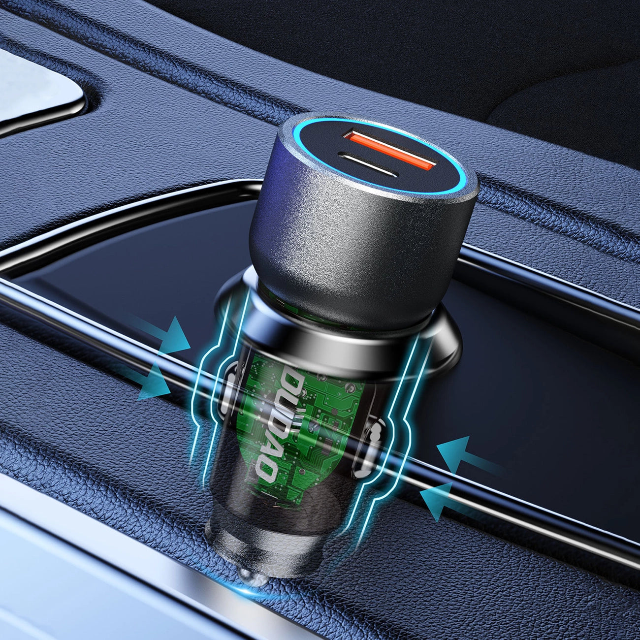 Dudao R4T 30W USB-A / USB-C Car Charger - Gray_7