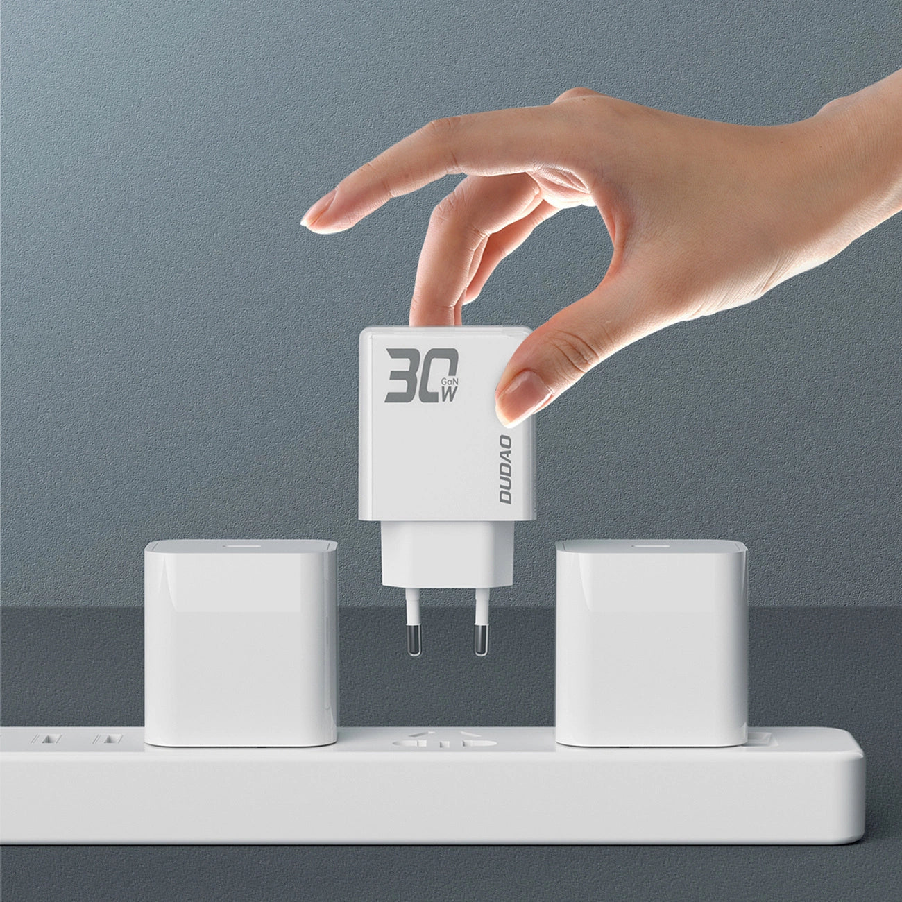 GaN Dudao A30EU 30W USB-A / USB-C Wall Charger - White_4