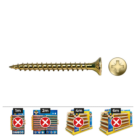 Caixa 500 unidades parafuso de madeira vlox rosca completa estrada melhorada pz Ã¸4,5x20 mm bichromato_0
