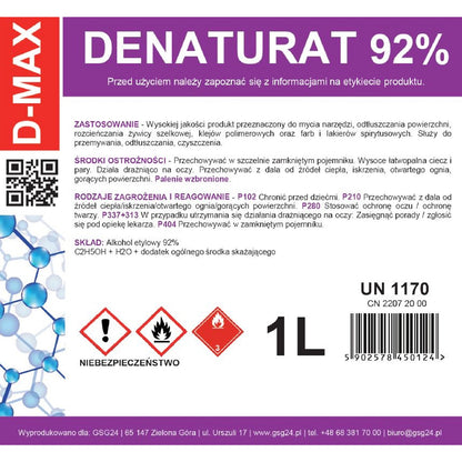 Denatured alcohol denatured alcohol D-MAX 1L_1