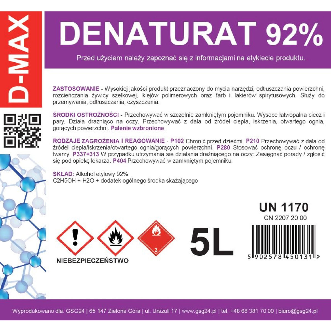 Denatured alcohol denatured alcohol D-MAX 5L_1