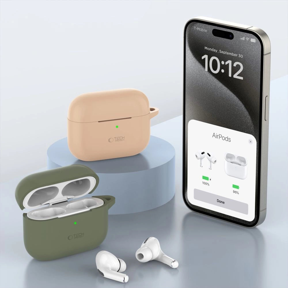 Tech-Protect Silicone Hook Case for Apple AirPods Pro 1 / 2 - Beige_3
