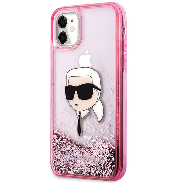 Karl Lagerfeld Glitter Karl Head iPhone 11/XR Case - Pink_1