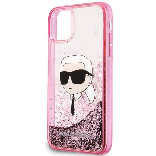 Karl Lagerfeld Glitter Karl Head iPhone 11/XR Case - Pink_2