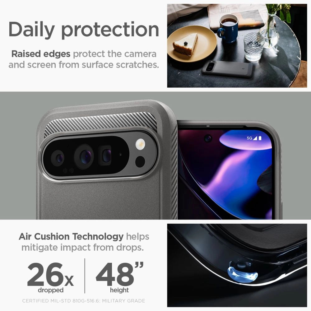 Spigen Rugged Armor Case for Google Pixel 9 Pro XL - Gray_12