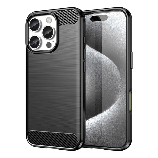 Carbon Case for iPhone 16 Pro Max Silicone Case - Black_0