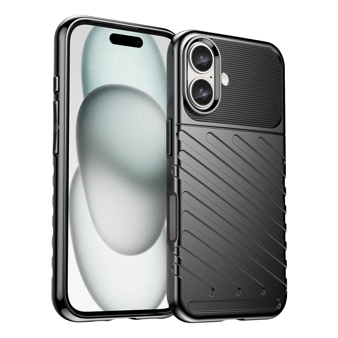 Thunder Case iPhone 16 Silicone Case - Black_0