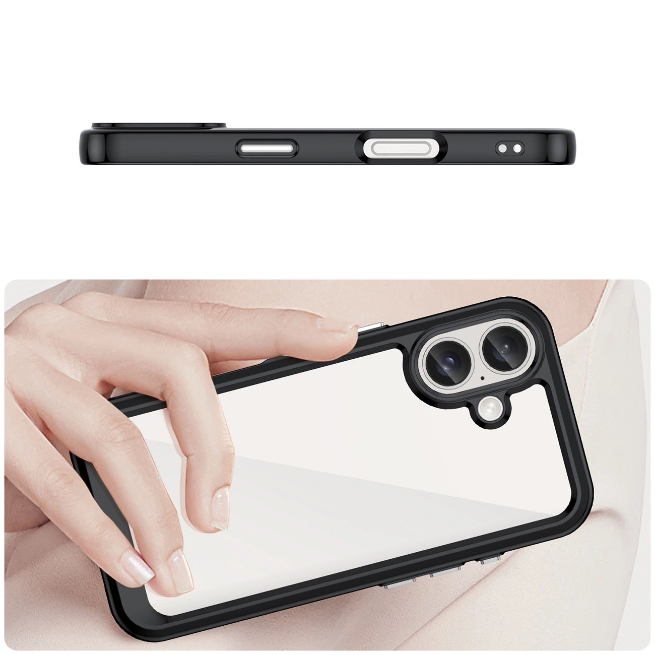 Outer Space Case with Gel Frame for iPhone 16 - Black_3