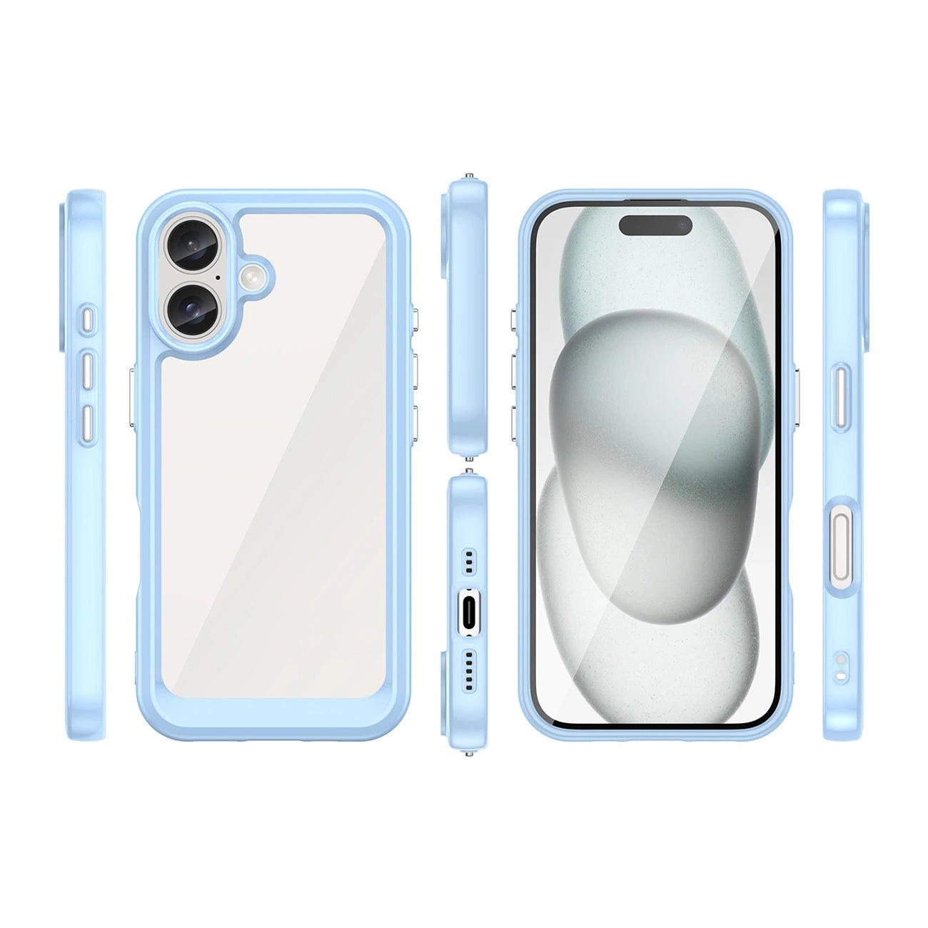 Outer Space Case with Gel Frame for iPhone 16 - Blue_1