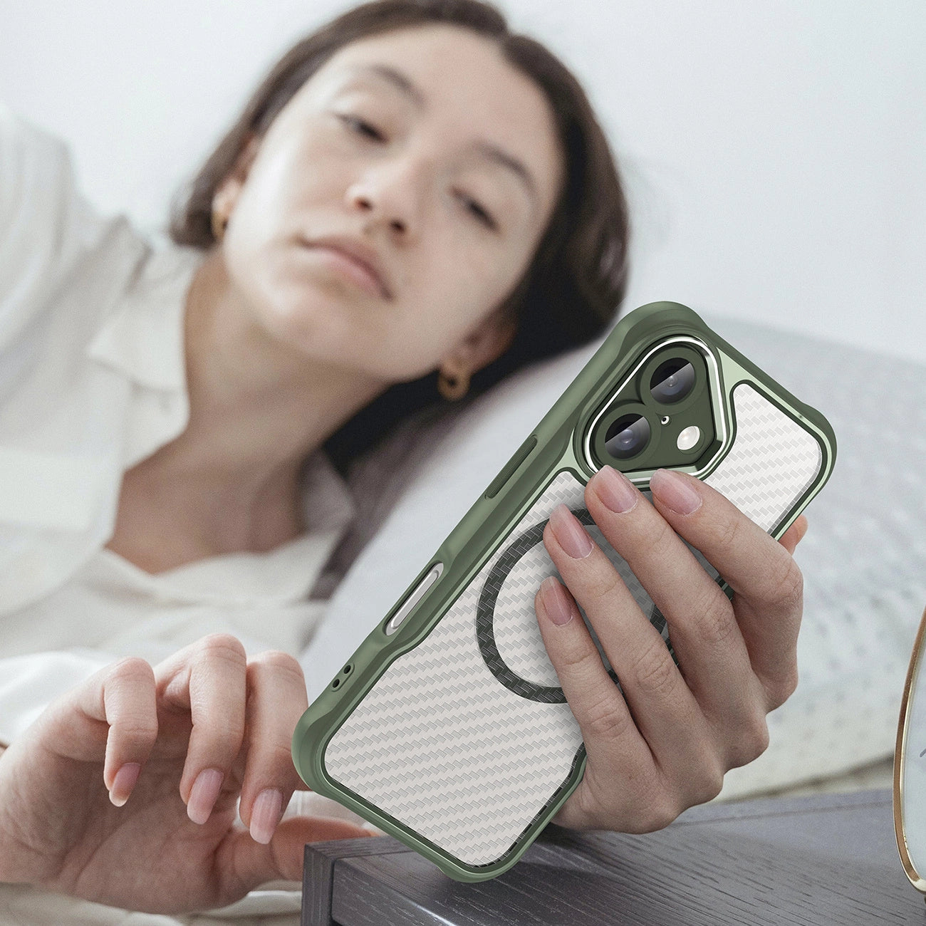 Leading Series MagSafe Silicone Case for iPhone 16 Plus - Green_6