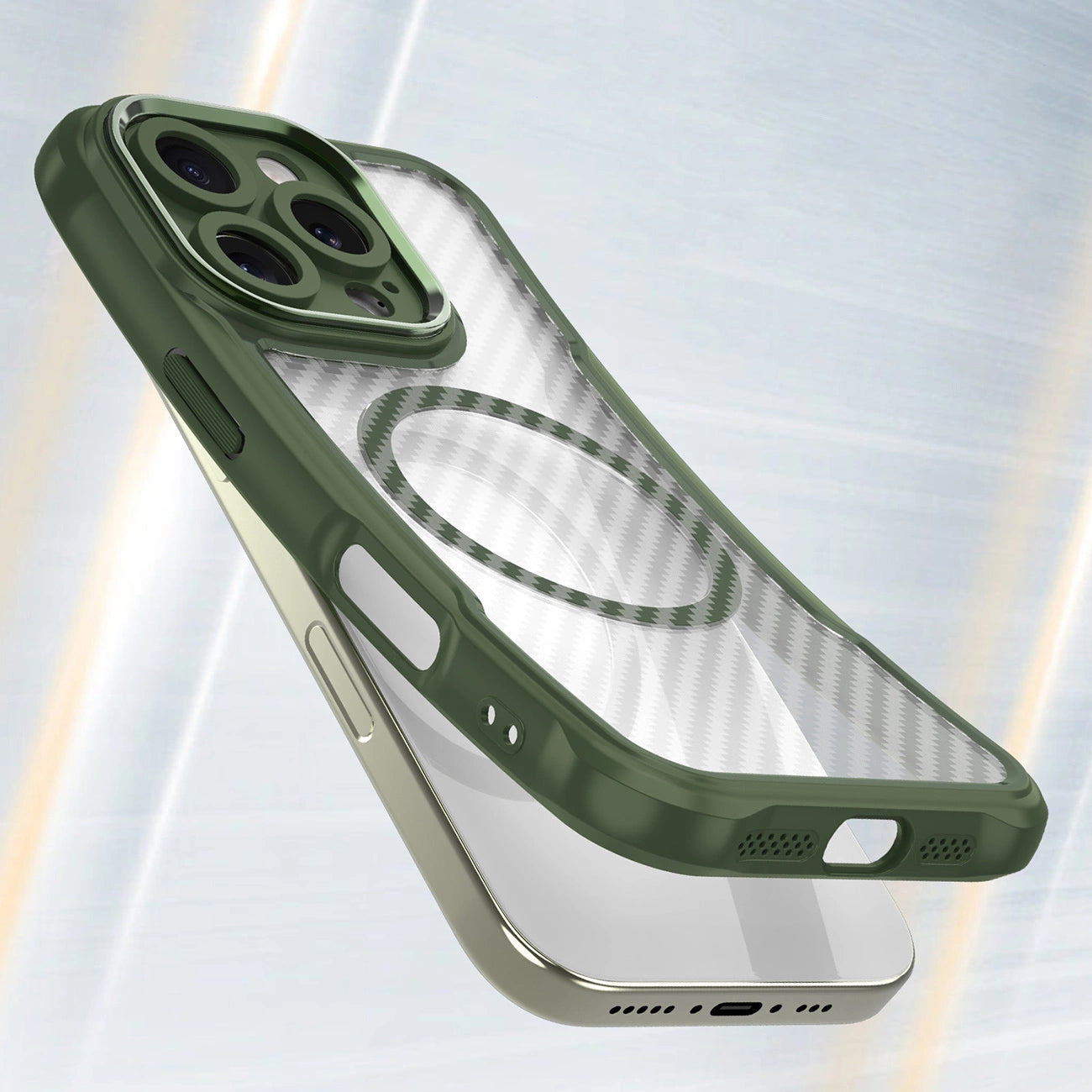 Leading Series MagSafe Silicone Case for iPhone 16 Pro - Green_3