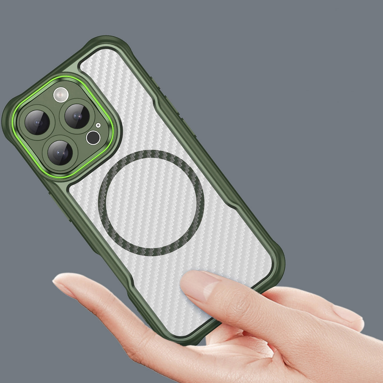 Leading Series MagSafe Silicone Case for iPhone 16 Pro - Green_4