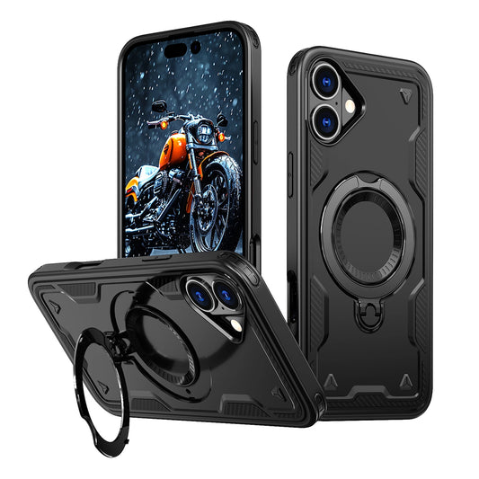 Hybrid Armor Trendy Case with MagSafe for iPhone 16 Plus - Black_0