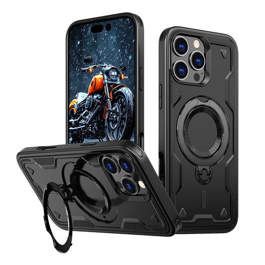Hybrid Armor Trendy Case with MagSafe for iPhone 16 Pro Max - Black_0