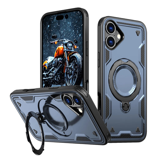 Hybrid Armor Trendy Case with MagSafe for iPhone 16 - Blue_0