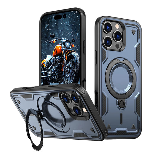 Hybrid Armor Trendy Case with MagSafe for iPhone 16 Pro - Blue_0